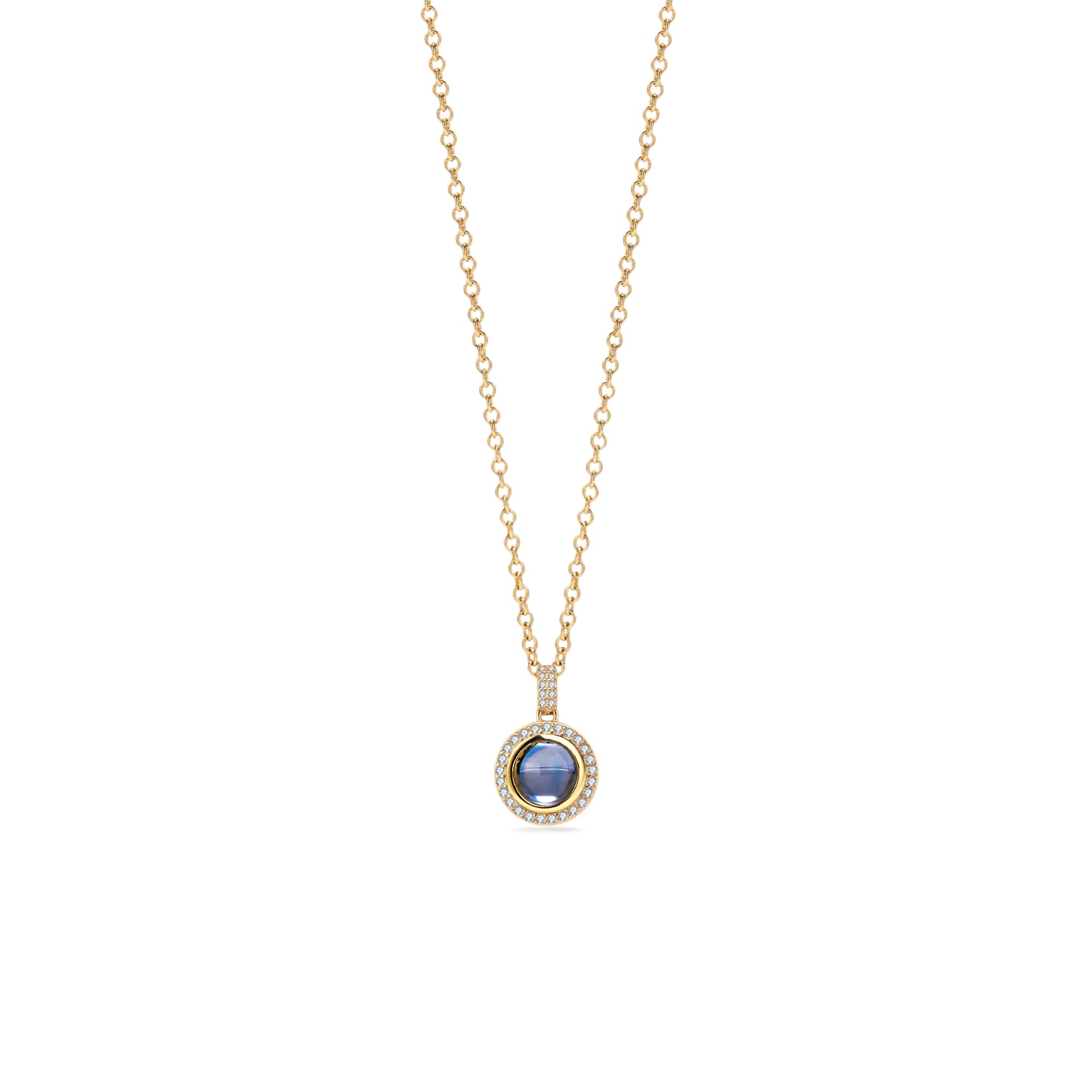 PERIMADE Custom Photo Circle Projection Necklace with Picture Inside, Personalized Memorial CZ Round Pendant, Customized 925 Ste