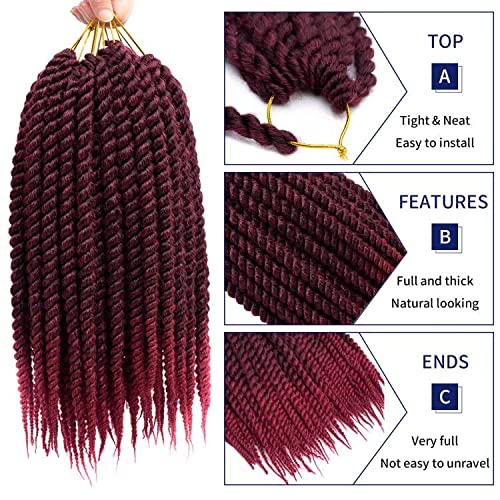 Havana Twist Crochet Hair 6 Packs 14 Inch Crochet Braids Senegalese Twist Crochet Hair Jumbo Havana Twist Crochet Braids(T1B/Bug
