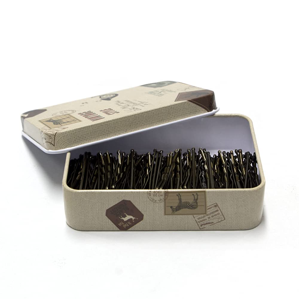 Mini Bobby Pins Brown With Cute Case, 200 Ct 1.38 Inch Bronze Small Ha ...