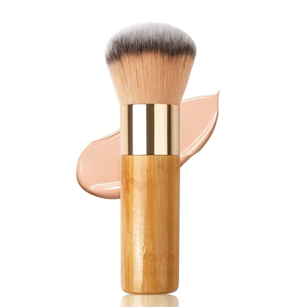 GOERTI Bronzer Tan Self Tanning Brush, Vegan Large Kabuki Brush for Powder Foundation Self Tanner Applicator Brush, Professional