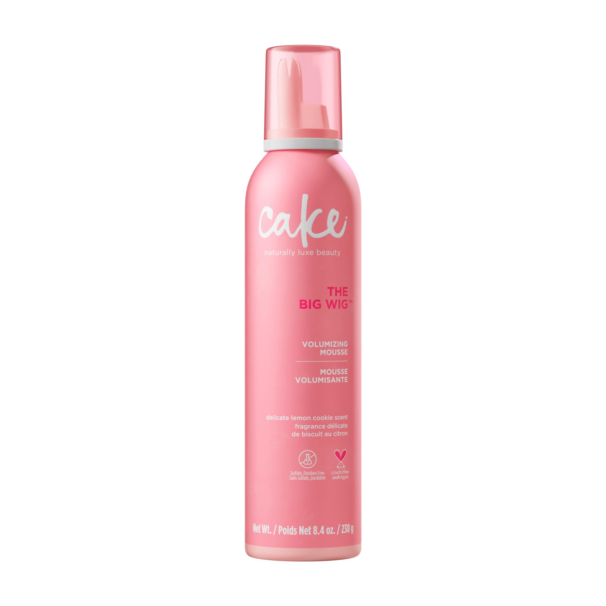 Cake Beauty Volumizing Mousse, The Big Wig - High Volume, Flexible Hold Hair Mousse with 450 F Heat Protection - For All Hair Ty