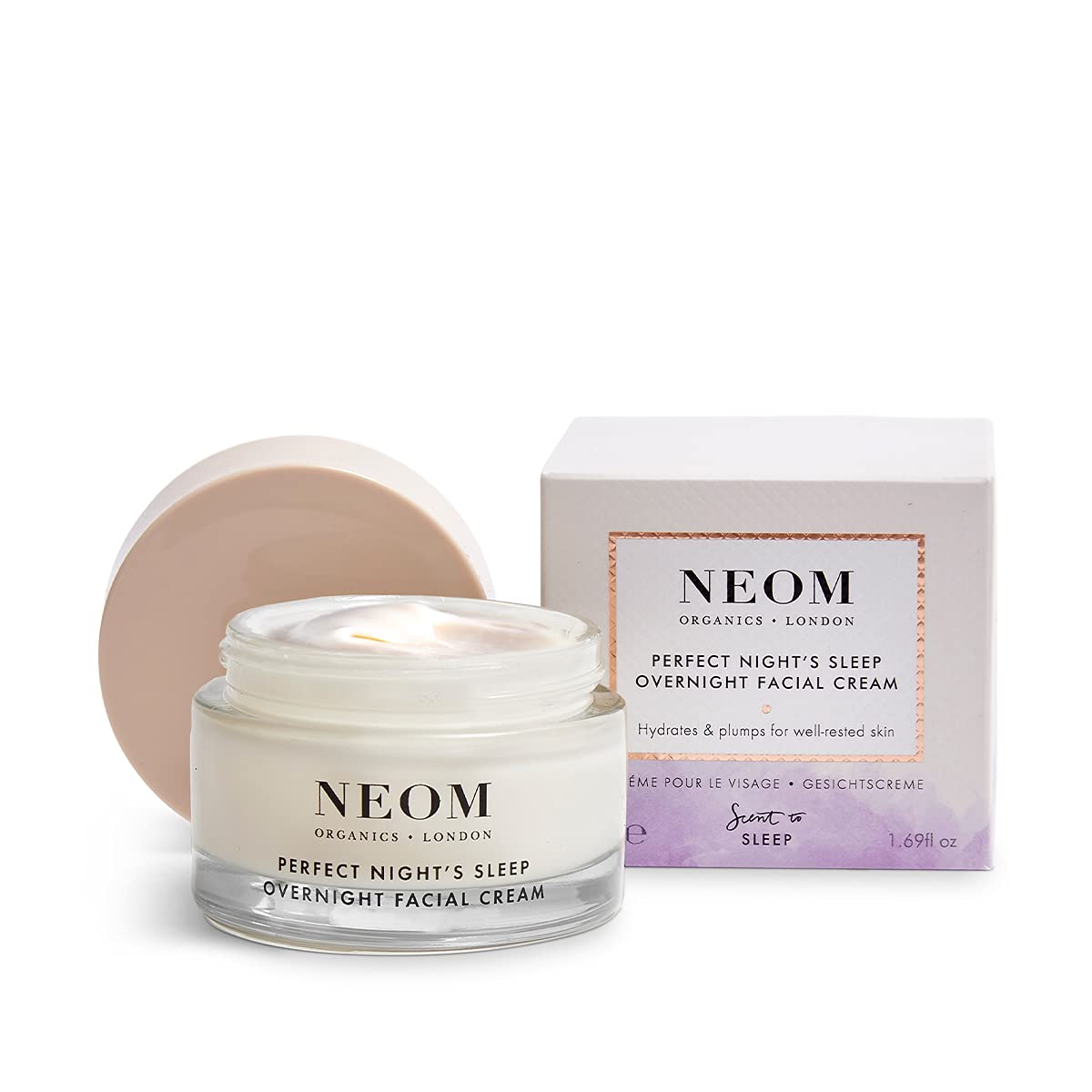 Neom- Perfect Nights Sleep Overnight Facial Cream - 50ml | Face Moisturiser With Hyaluronic Acid, Aloe Vera & Ceramides To Plump