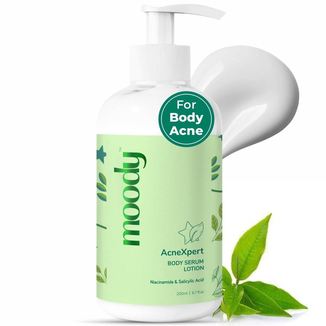 Moody Acnexpert 5% Aha Body Lotion With 48-Hour Moisturizationl | Improves Skin Texture & Reduces Appearance Of Strawberry Legs 