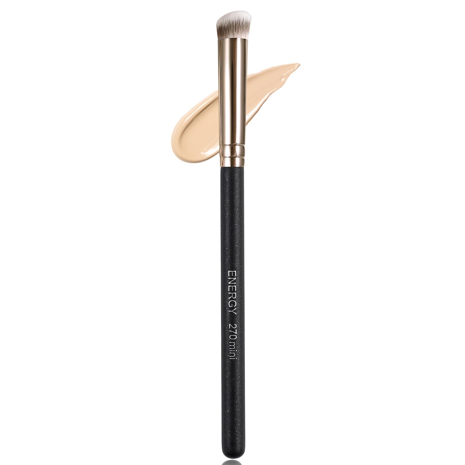ENERGY Under Eye Concealer Brush Mini Flat Angled Kabuki for Concealing Blending Setting Buffing with Powder Liquid Cream Cosmet