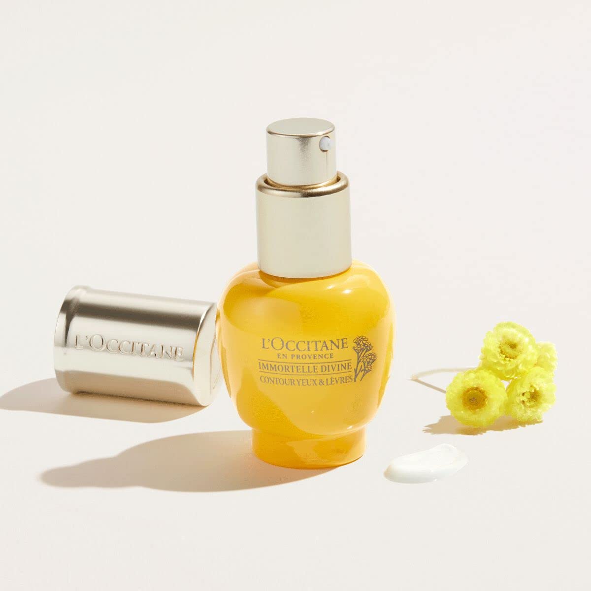 L’Occitane Immortelle Divine Eye & Lip Contour Cream, 0.5 oz - Anti-Aging Treatment for Eyes and Lips