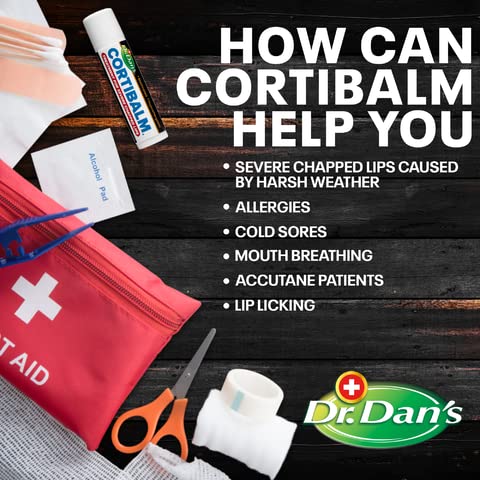 Dr. Dan'S Cortibalm -1 Pack-For Dry Cracked Lips - Healing Lip Balm For Severely Chapped Lips - Designed For Men, Women And Chil