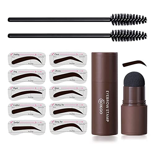 Carlos-Ccc Eyebrow Stamp, Waterproof Eyebrow Stamp Stencil Kit, One Step Eyebrow Stamp Shaping Kit, Long Lasting Eyebrow Makeup