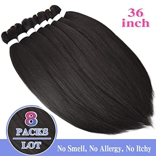 8 Pack Pre Stretched Braiding Hair - 36 '' 110G/Pack Premium Braiding Hair Pre Stretched Extensions, Professional Itch Free Hot