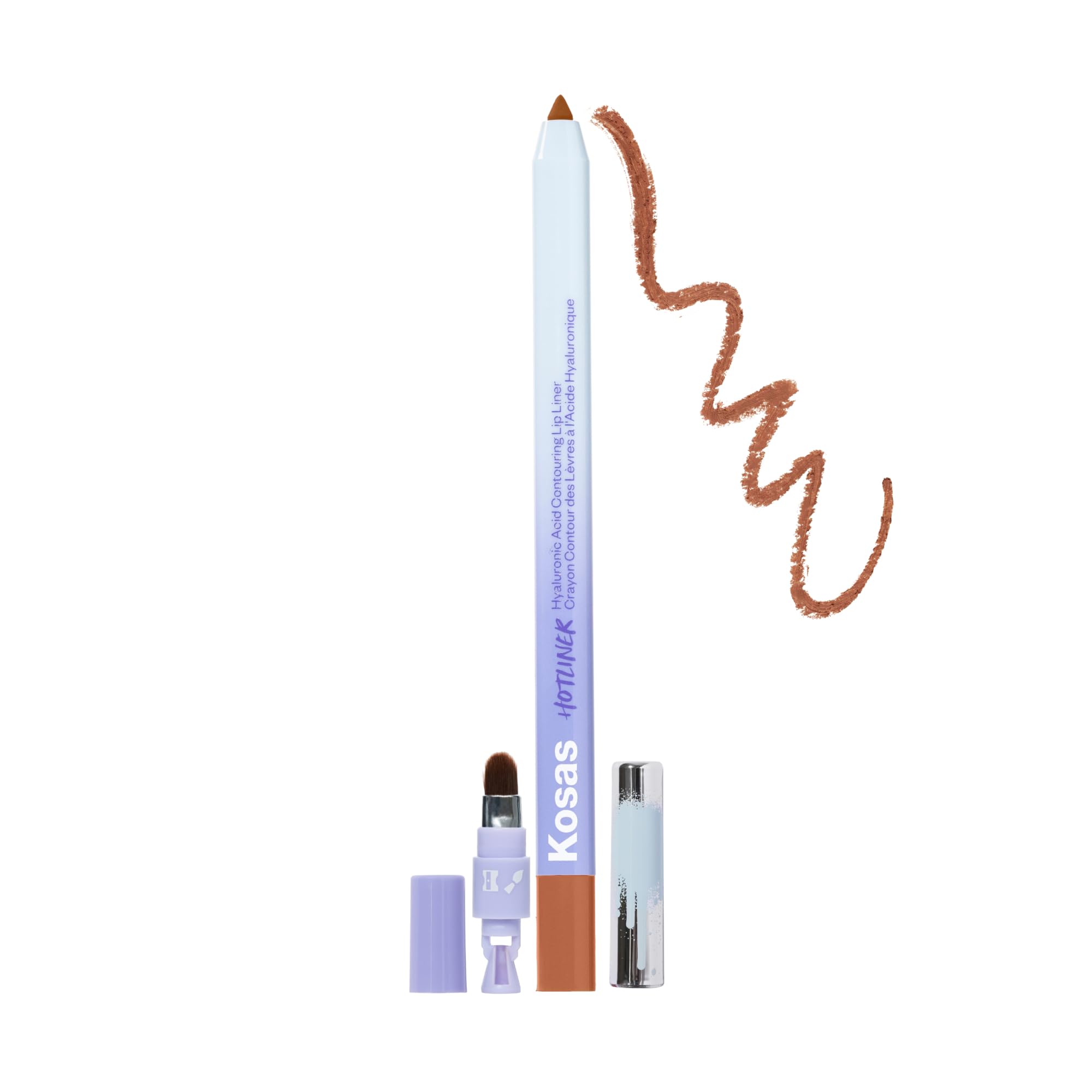 Kosas Hotliner Retractable Lip Liner Pencil With Built-In Brush & Sharpener - Easy Contouring, Hydrating, Long-Lasting - Pigment