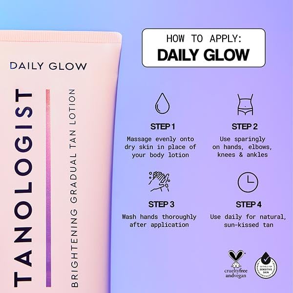 Tanologist Brightening Gradual Tan Lotion - Fair/Medium- Illuminating Self Tanning Lotion With Niacinamide & Vitamin C - Sun Kis