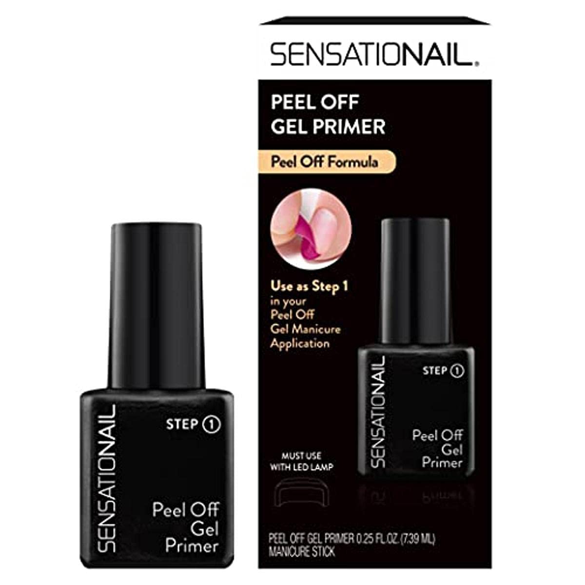 Sensationail Peel Off Gel Primer Nail Polish  Easy Removal Formula  No Acetone Needed  Leaves Nails Strong & Healthy  Clear 
