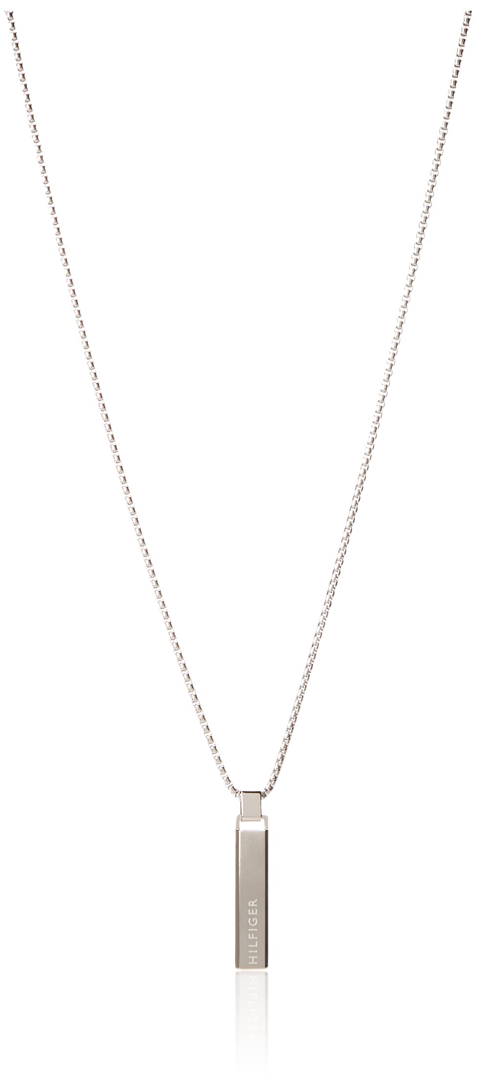 Tommy Hilfiger Mens Jewelry Striped Dog Tag Pendant, Color: Silver (Model: 2790314)