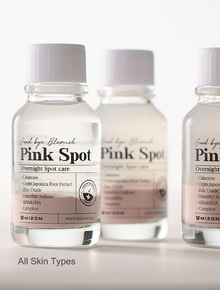 Mizon Pink Spot ,Overnight Spot Care, Night Pimple Care, Product With Calamine, Aha, Bha, Acne Treatment, Breakout Treatment, Sp