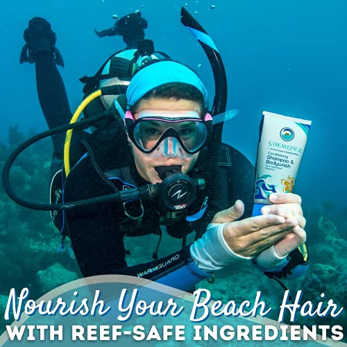 STREAM 2 SEA 3 in 1 Shampoo Body Wash and Conditioner, Reef Safe, All Natural and Organic Camping Shampoo and Liquid Soap, Skin