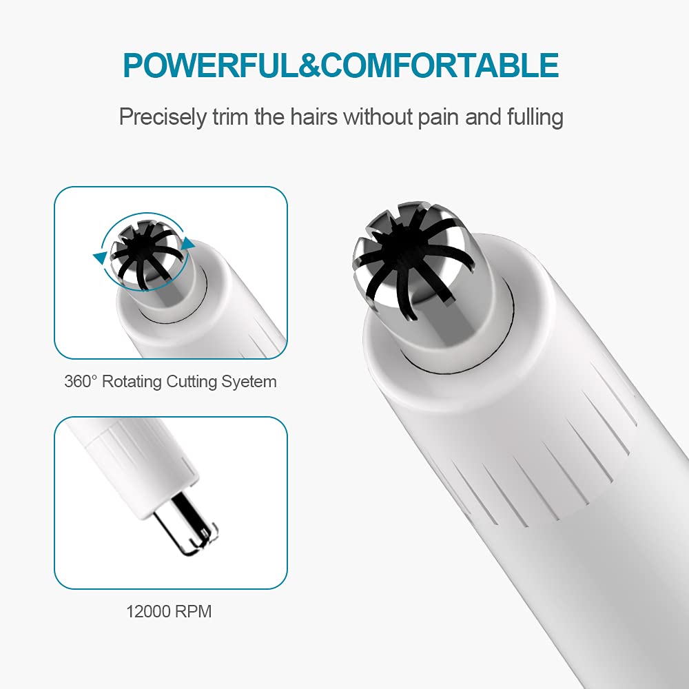 Touchbeauty Face Eyebrow Nose Ear Hair Trimmer, All-In-One Hair Remover For Women & Men, Dual Blades Shaver Battery Powered Upgr