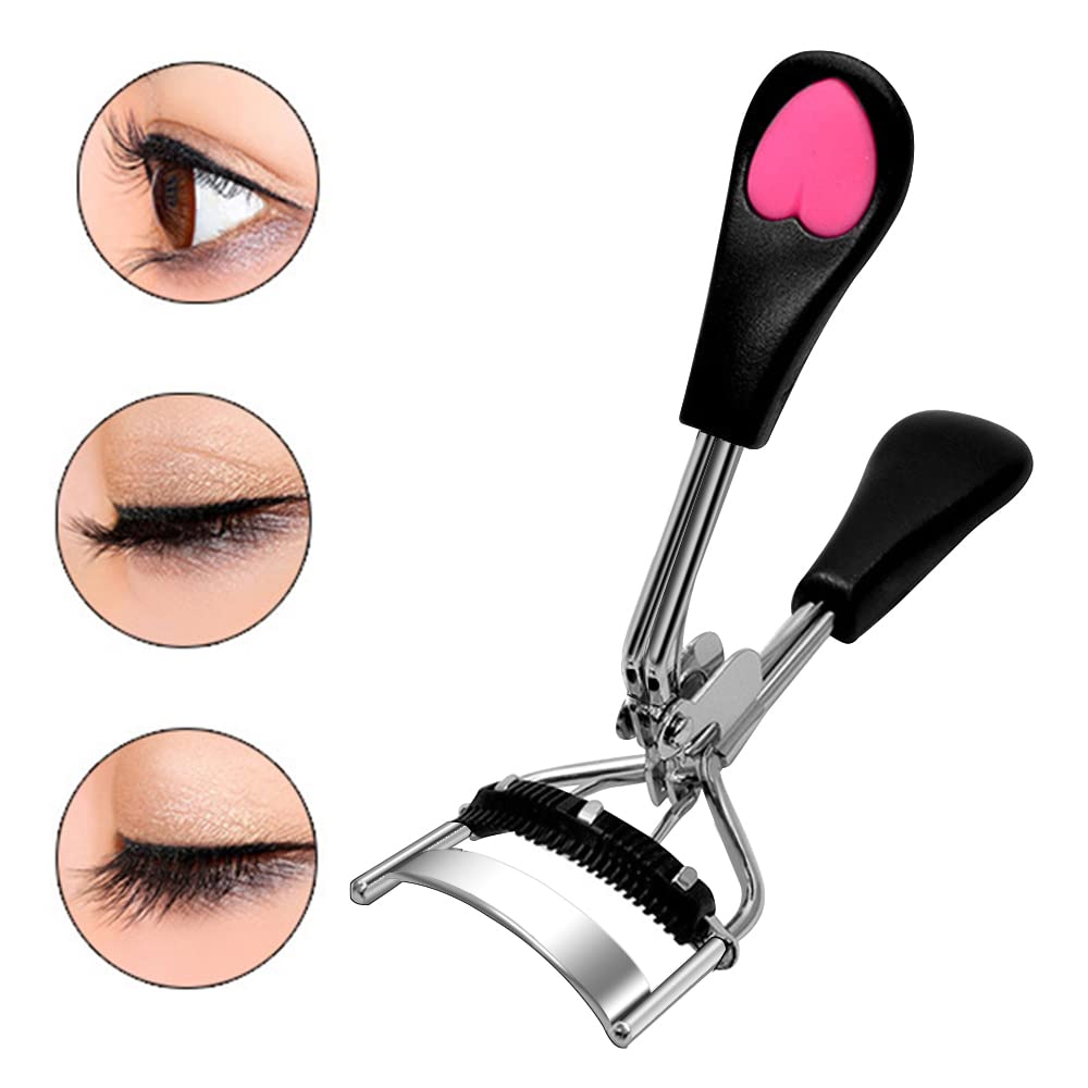 Pinkiou Eyelash Curlers with Comb and Eeylash Separator Set Professional Lash Curler with Built-in Comb Ergonomic Heart-Shaped H