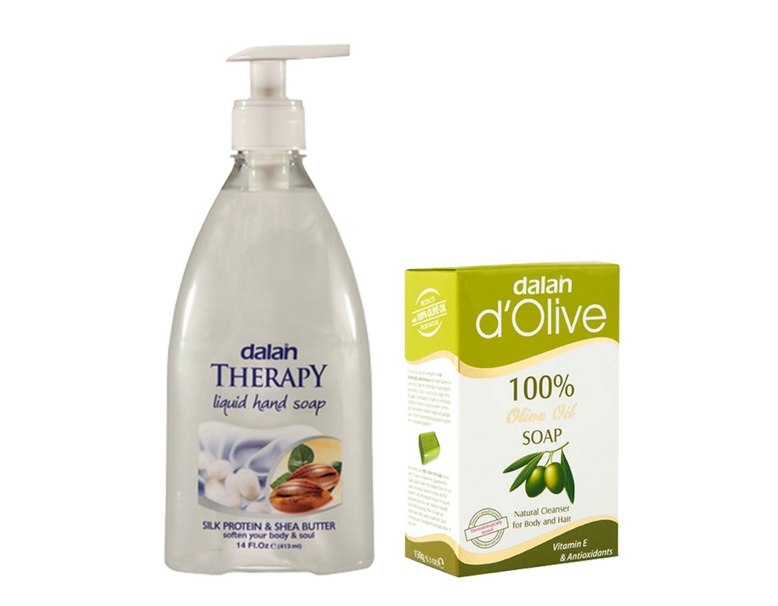 Combo Pack Of Shea Butter & Silk Protein 400 Ml Exotic International Fragrances In Handwash/Liquid Soap + Dalan DOlive 100% Pur