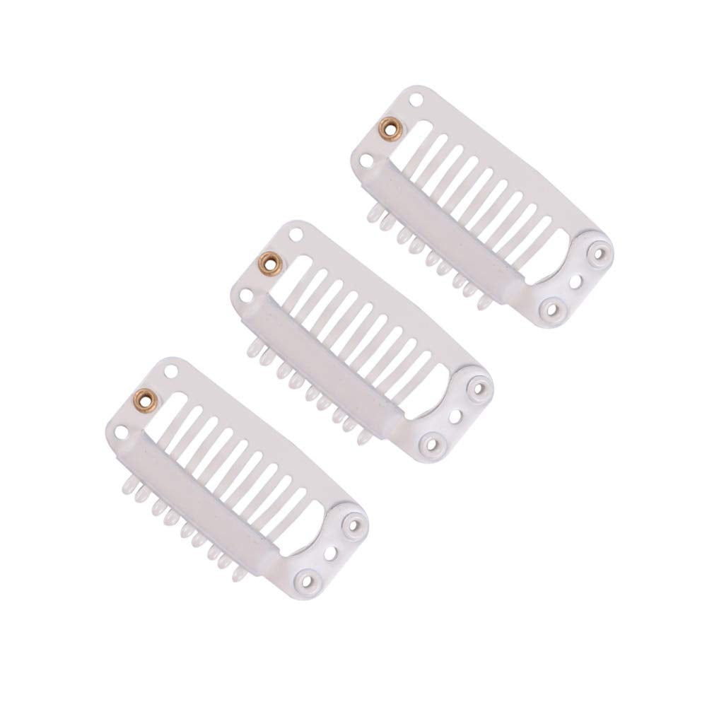 Yantaisiyu 24 Pcs/Lot 32Mm 9-Teeth Hair Extension Clips Snap Comb Clips Metal Clips Wig Clips Hair Clips For Wigs Hair Extension