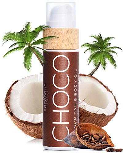 cOcOSOLIS cHOcO Suntan & Body Oil - Organic Tanning Bed Lotion - Deep chocolate Tan - Tanning Accelerator for Indoor Tanning Bed