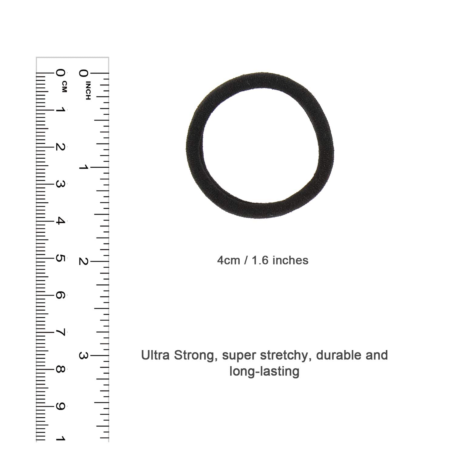 HOYOLS Seamless Hair Ties, Cotton Cloth Fabric Black Hair Bands, Soft Large Ponytail Holder for women Hair Black Scrunchies Head