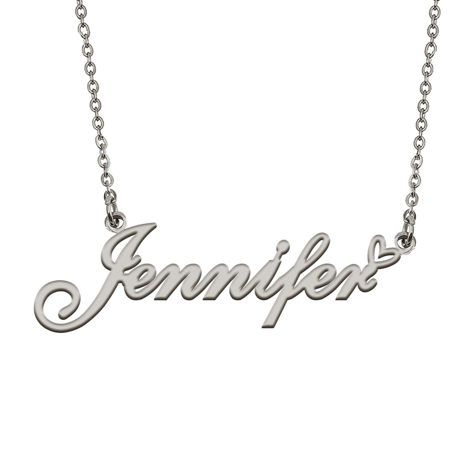 HUAN XUN Silver Pendant Name Necklace Customized Personalized Jewelry Gifts for My Best Friend Jennifer Birthday Gift