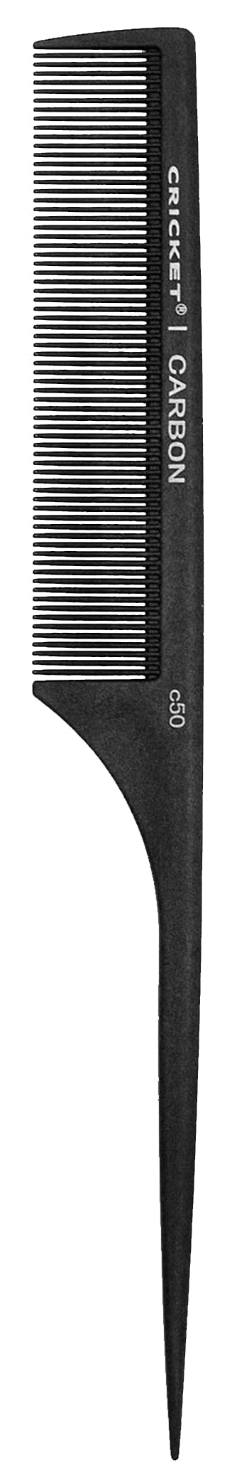 Cricket C50 Professional Hair Stylist Carbon Fine Tooth Rattail Comb Anti-Static Heat Resistant Style Combs For Styling Teasing