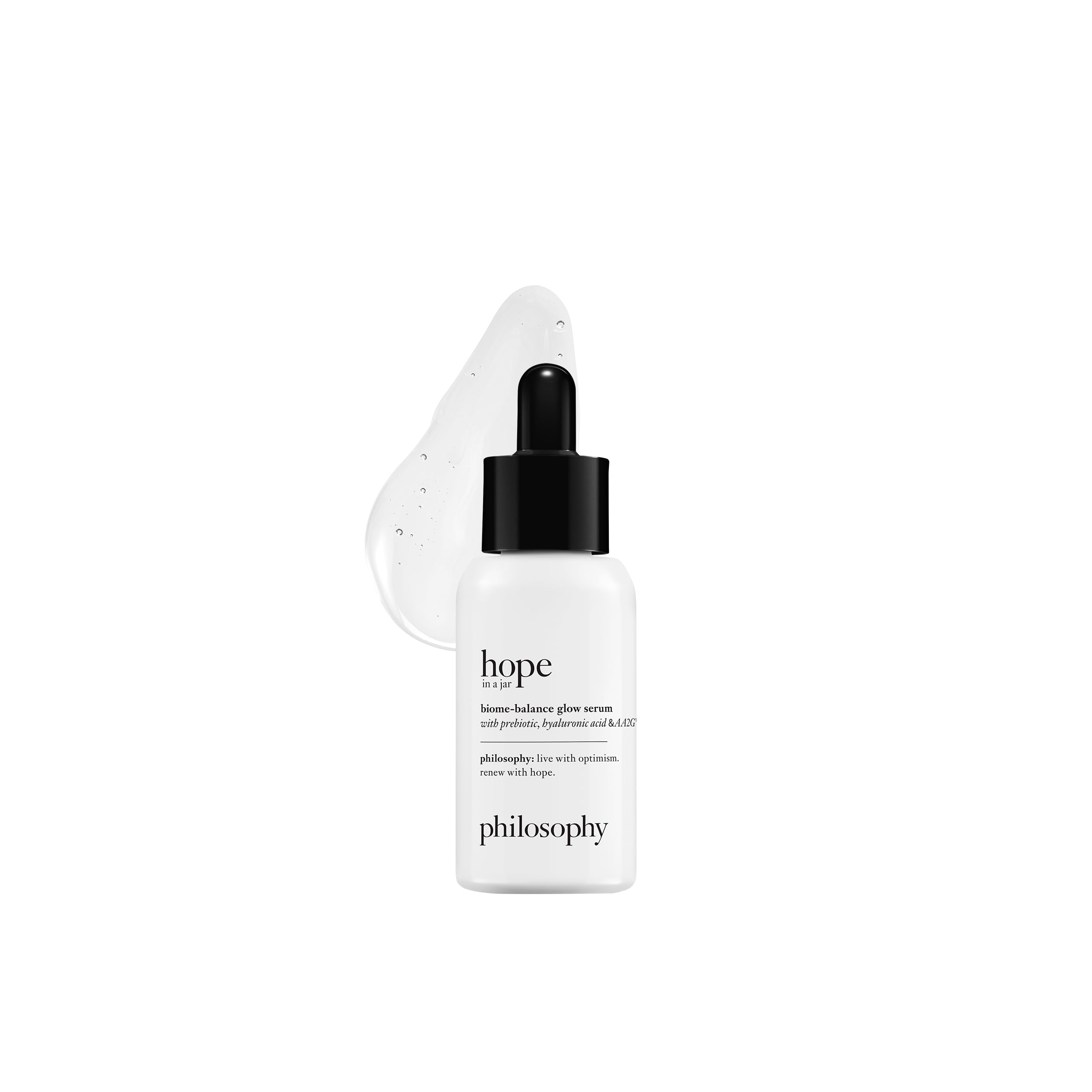 philosophy hope in a jar biome-balance glow facial serum - with enhanced hyaluronic acid, prebiotic & AA2G - helps restore natur