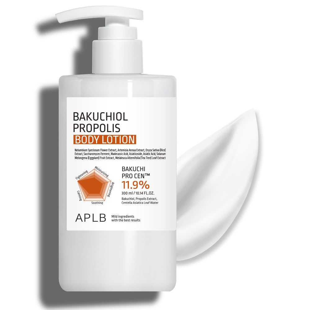 APLB Bakuchiol Propolis Body Lotion | BAKUCHI PRO CEN 11.9% 10.14 FL.OZ/Korean Skincare, Nourishing Body Care, Long Lasting Mois