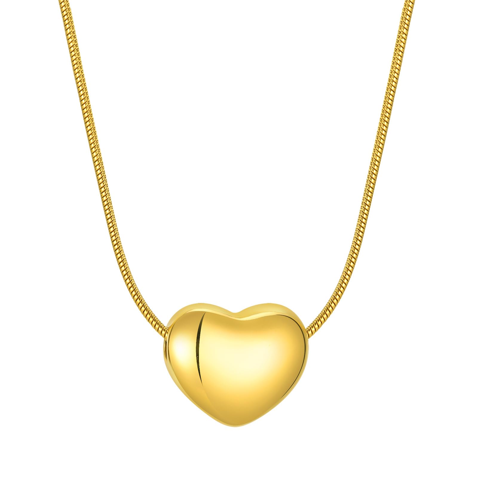 Meenaz Heart Pendant Necklace Chain For Women Girls Anti Tarnish Stainless Steel Gold Stylish Neck Chain | Locket | Modern Desig