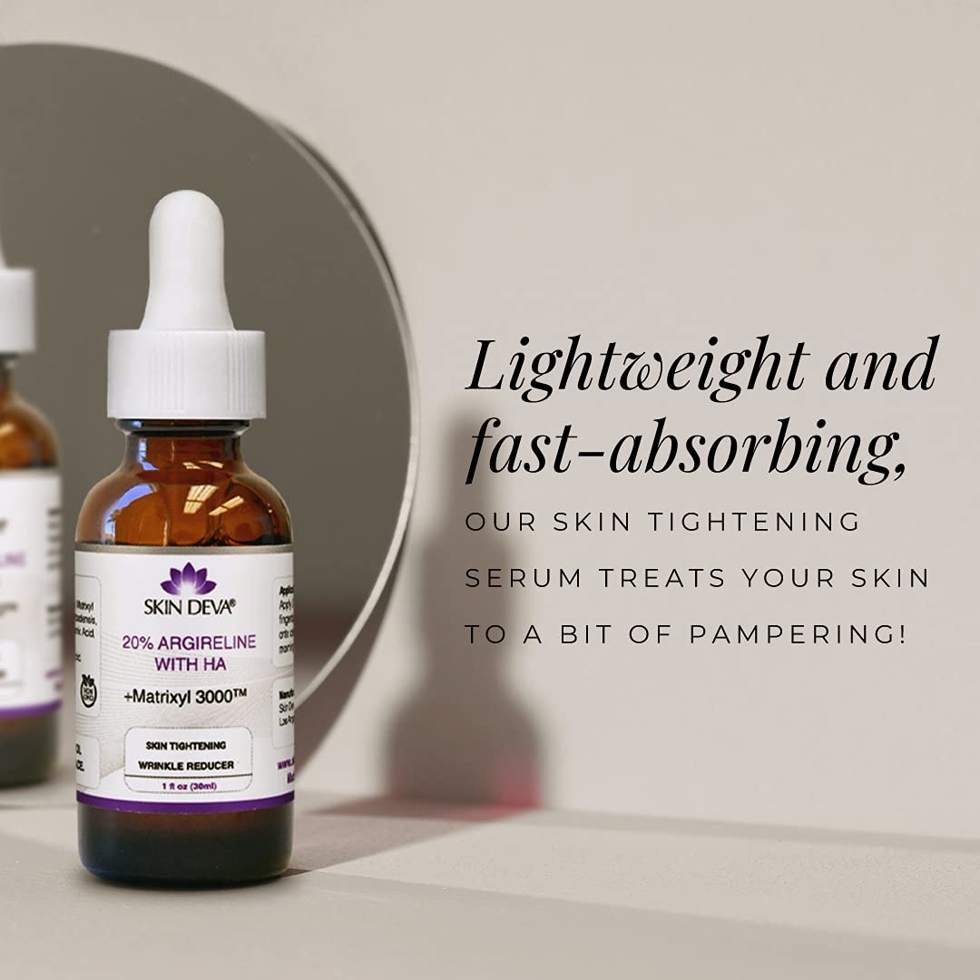 SKIN DEVA 20% Argireline Serum with Matrixyl 3000 Pure Hyaluronic Acid Serum For Face Deep Wrinkle Reducer Anti Aging Tones Skin