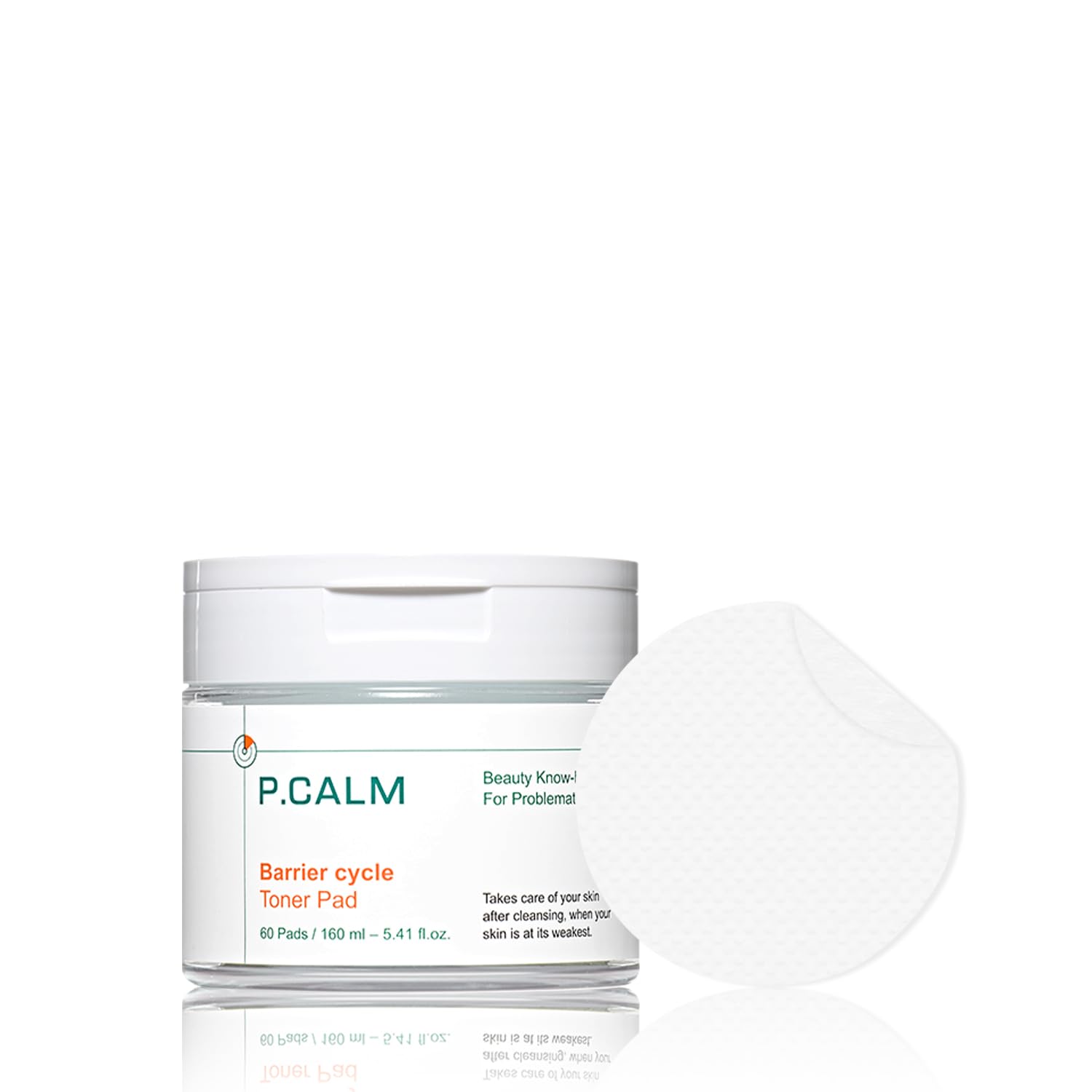 P.Calm Barrier Cycle Toner Pad 60 Pads | Korean Skincare Daily Toner Pads For Calming Hydrating Soothing Sebum Care For Sensitiv