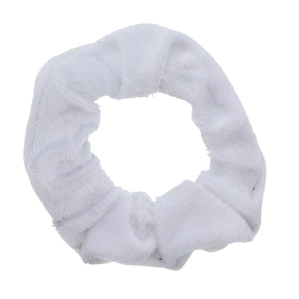 Velvet Solid Scrunchies - Set of 6-White