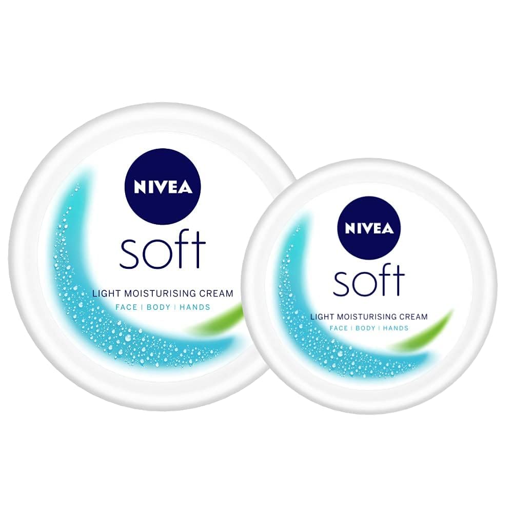 Nivea Soft Light Moisturizer 300Ml + 100 Ml | For Face, Hand & Body, Instant Hydration | Non-Greasy Cream | With Vitamin E & Joj