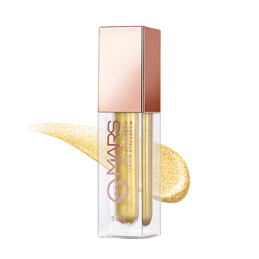 Mars Metallic Liquid Glitter Eyeshadow | Waterproof & Highly Pigmented | Smooth Glide Formula (5.5Ml) (02-Golden Beam)