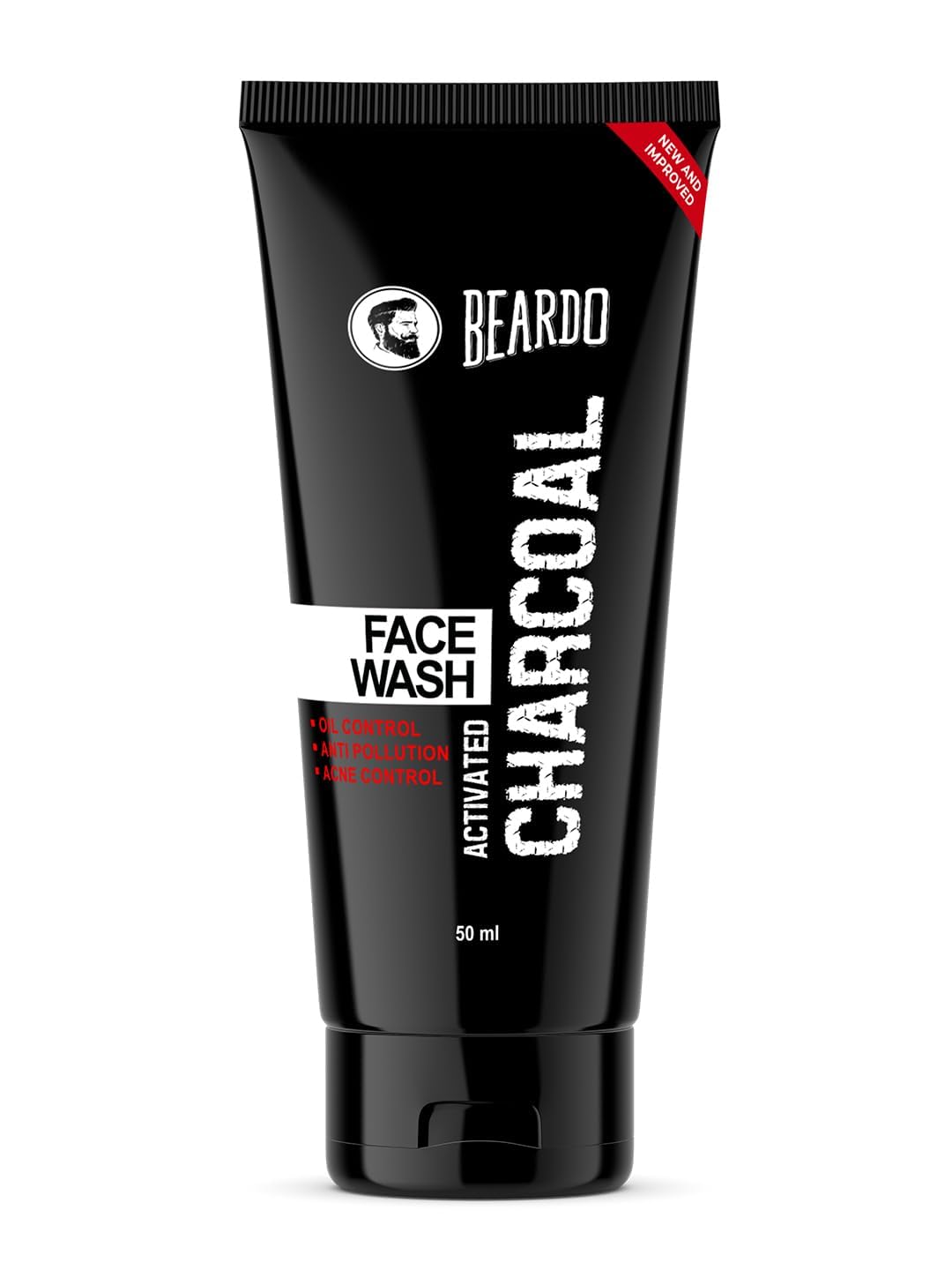 Beardo Activated Charcoal Face Wash For Men, 50Ml | For Deep Pore Cleaning And Removes Dirt | Face Wash For Acne And Pimples | F