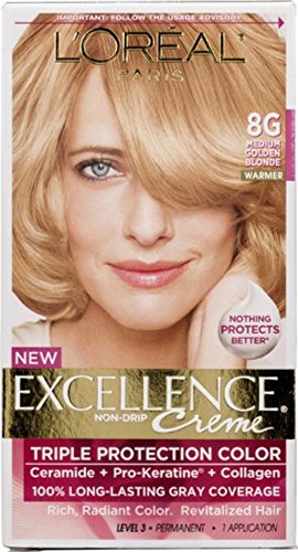 LOreal Excellence Creme, 8G Medium Golden Blonde, Warmer