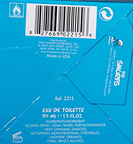The Smurfs First American Brands The Brainy Eau De Toilette Spray for Kids, 1.7 Ounce