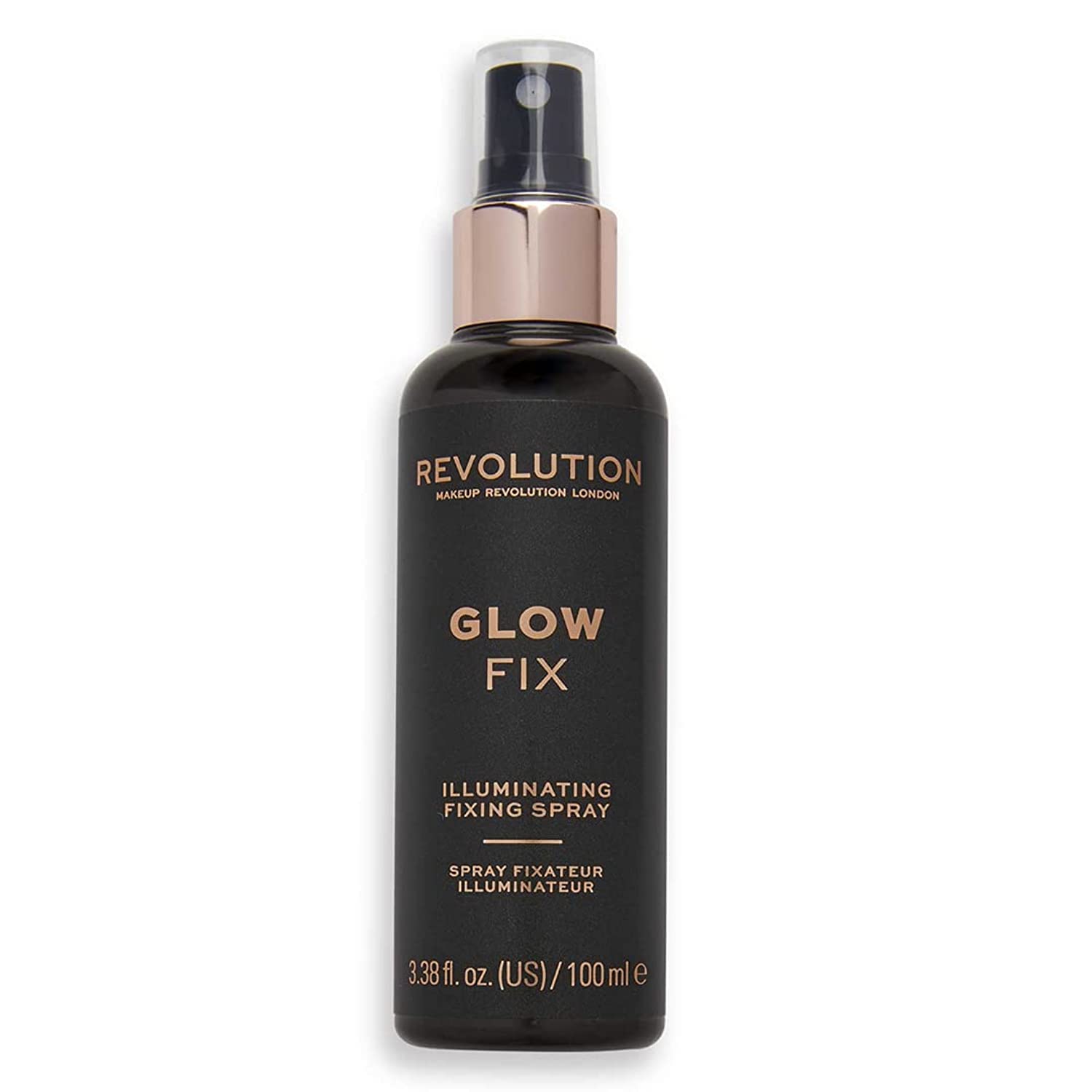 Makeup Revolution, Glow Fix Illuminating Fixing Spray, Glow Finish, Hydrating & Brightening Setting Spray For Face, Vegan & Crue