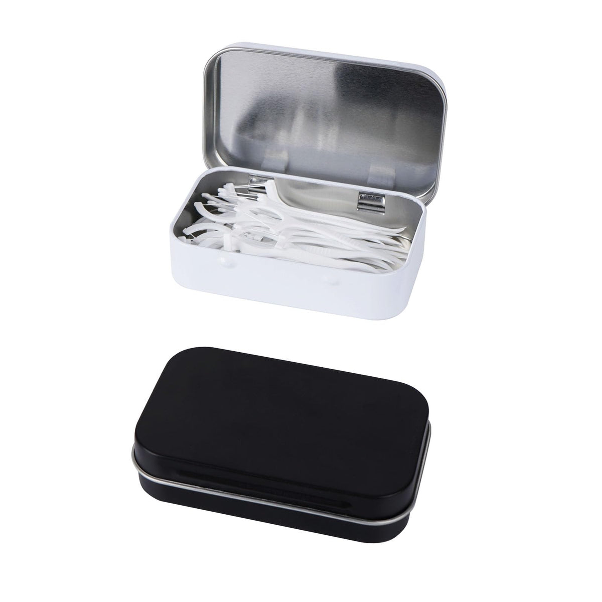 Adorila 2 Pack Dental Floss Portable Case, Refillable Glide Dental Floss Storage Container, Travel Metal Dental Pick Dispenser (
