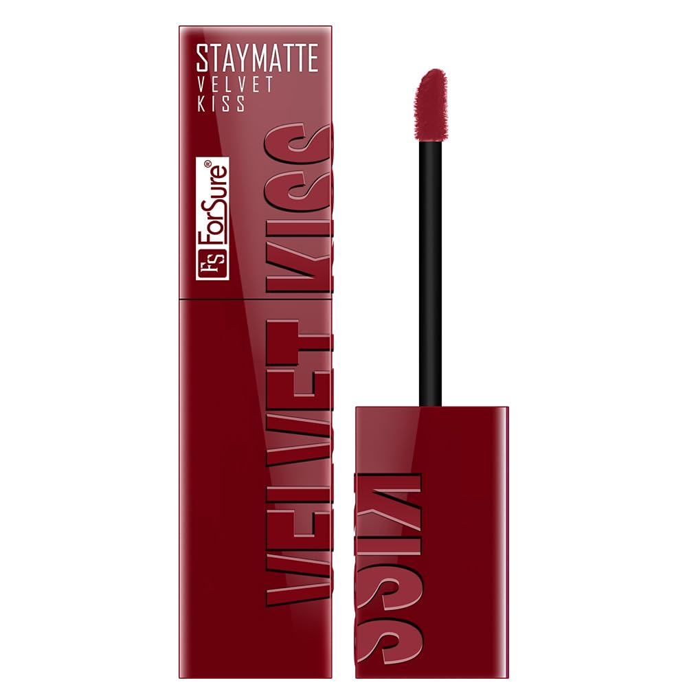 Forsure Velvet Kiss NonTransfer Liquid Lipstick, Up To 12Hour Stay, LongLasting With Waterproof Perfection (Maroon, 3.5 Ml)