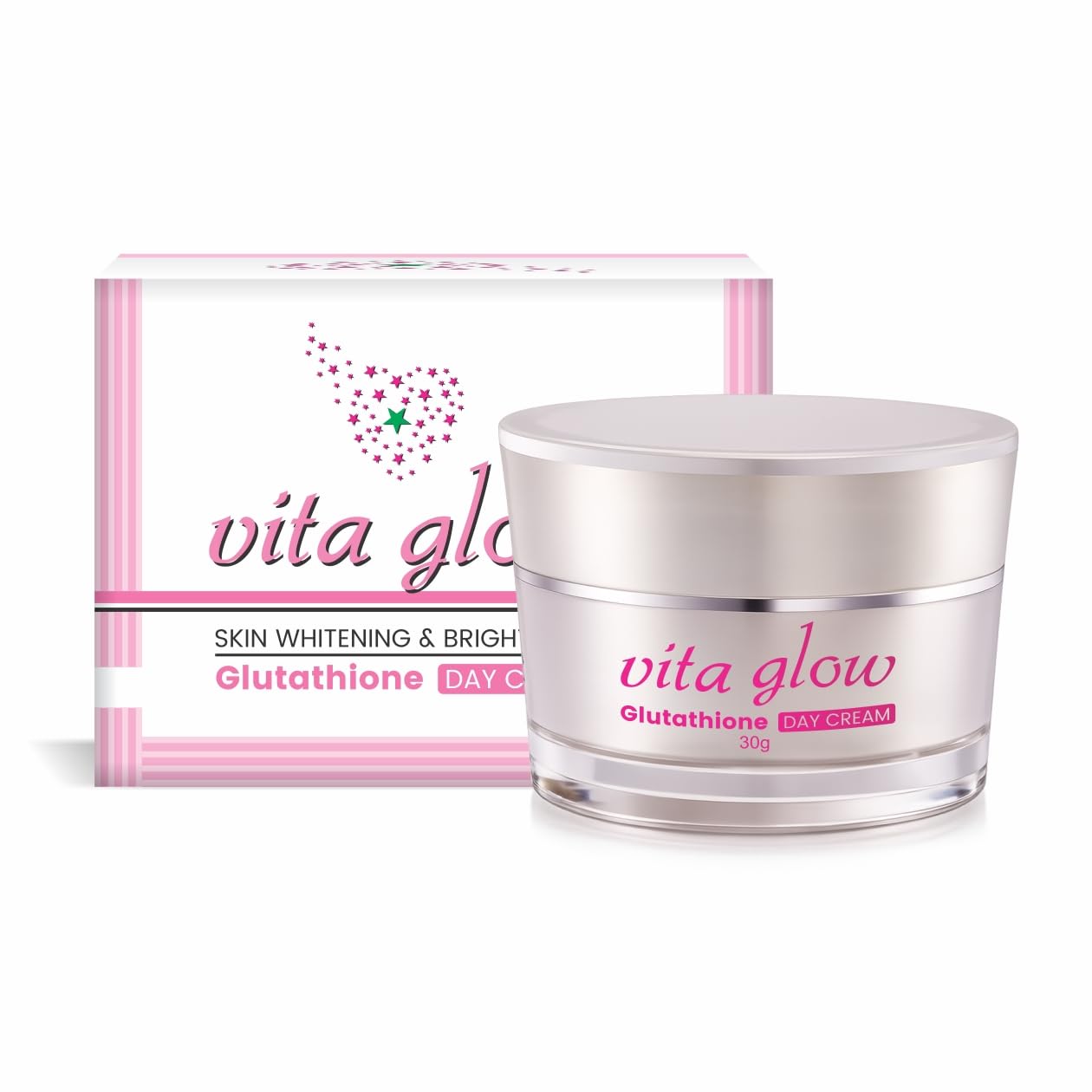 Vita Glow Glutathione Day Cream, 30G, Skin Brightening, Reduces Dark Spots, Hydrating Moisturizer, All Skin Types