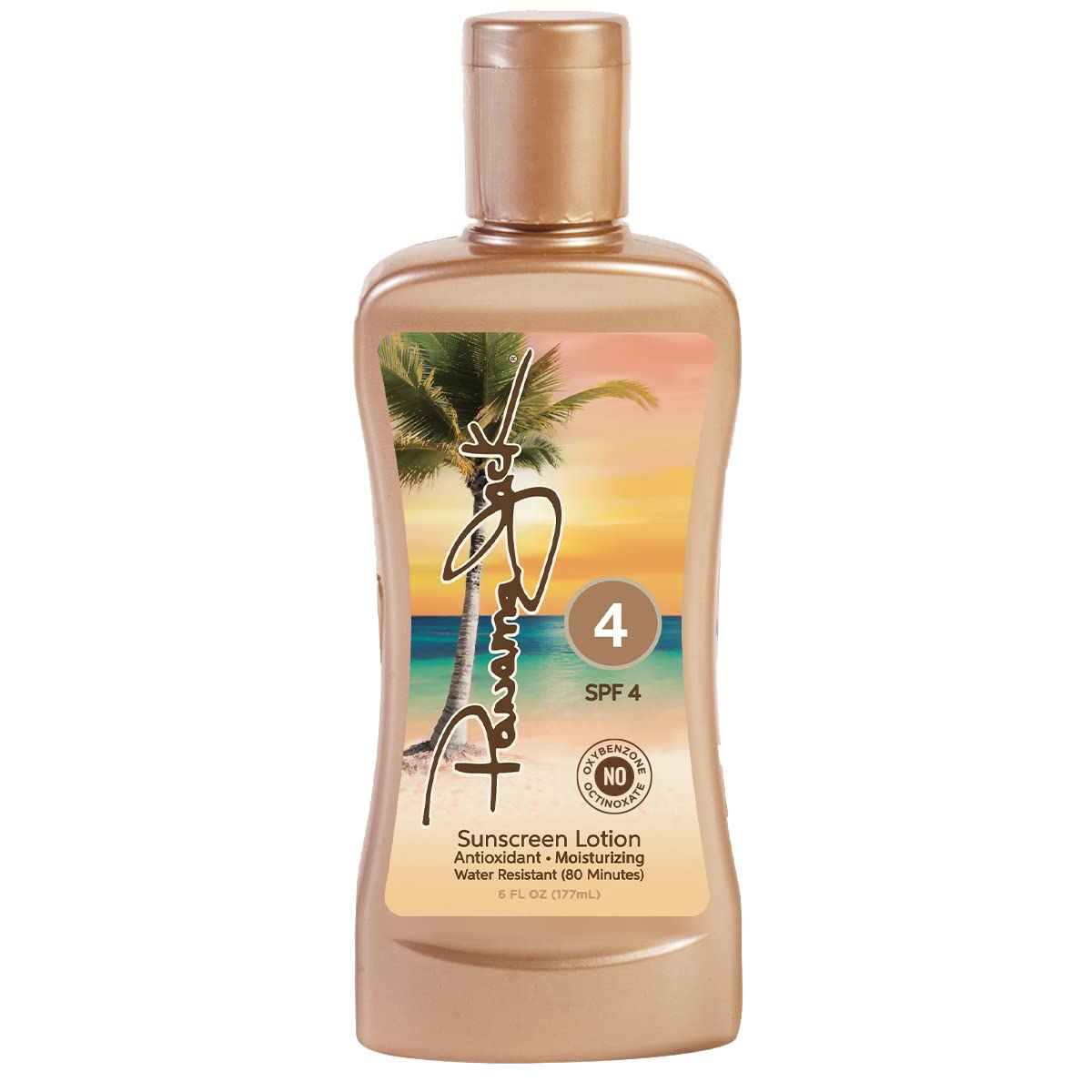 Panama Jack Sunscreen Tanning Lotion - Spf 4, Paba, Paraben, Gluten & Cruelty Free, Antioxidant Moisturizing Formula, 6 Fl Oz (P
