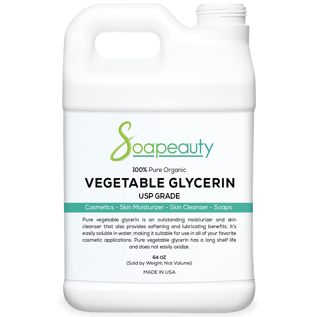 Vegetable Glycerin USP Grade Non-GMO Natural | Cosmetic Products, Skin, Hair Care, Soap Making, Household Uses | Soapeauty | 64 