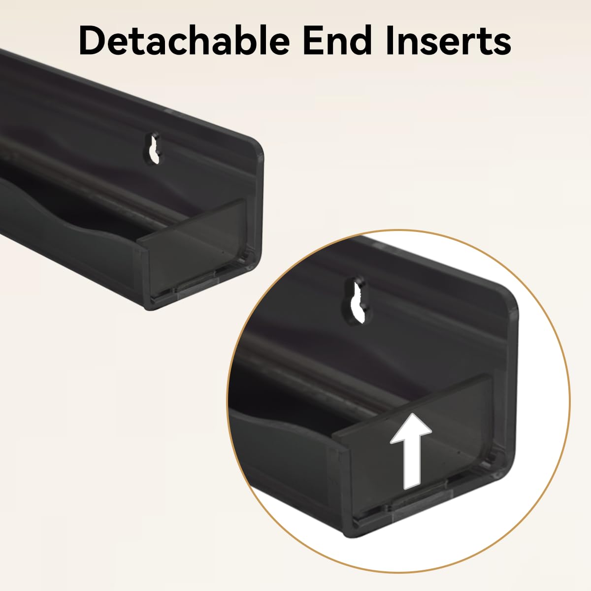 Btremary 15'' Nail Polish Rack Wall Mounted Shelf Acrylic Paints Gel Polish Organizer And Storage With End Caps For Nail Techs,