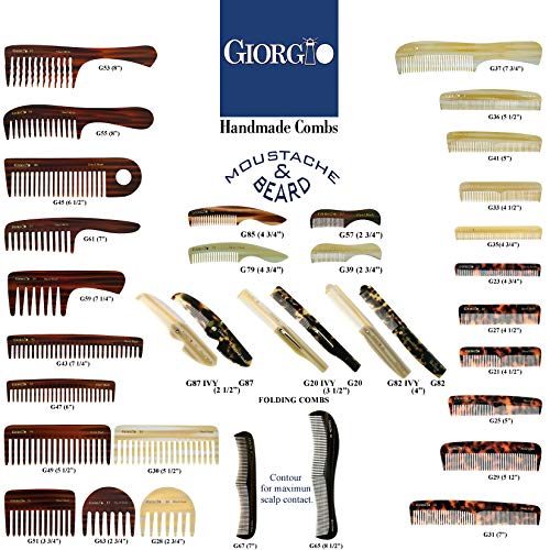 Giorgio G43 Large 7.25 Inch Hair Detangling Comb, Wide Teeth for Thick Curly Wavy Hair. Long Hair Detangler Comb For Wet and Dry