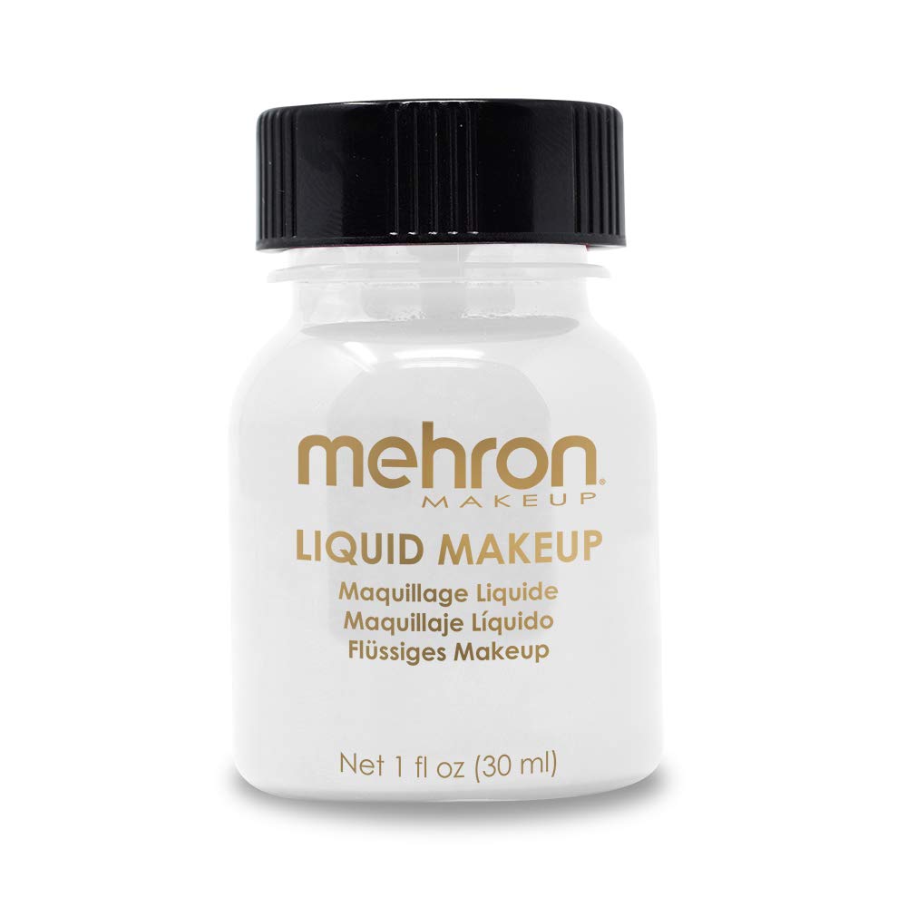 Mehron White Liquid Face And Body Paint (1 Oz), Highly Pigmented, Water-Based, Smudge-Proof, Long-Lasting, Versatile Application