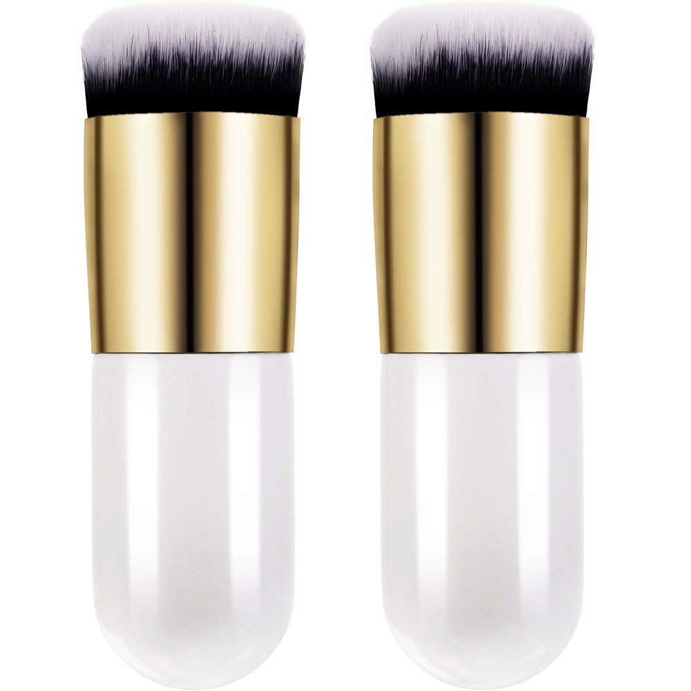 WomenS & Girls Foundation Makeup Cosmetic Brush  Colour : White  (Pack Of 2)