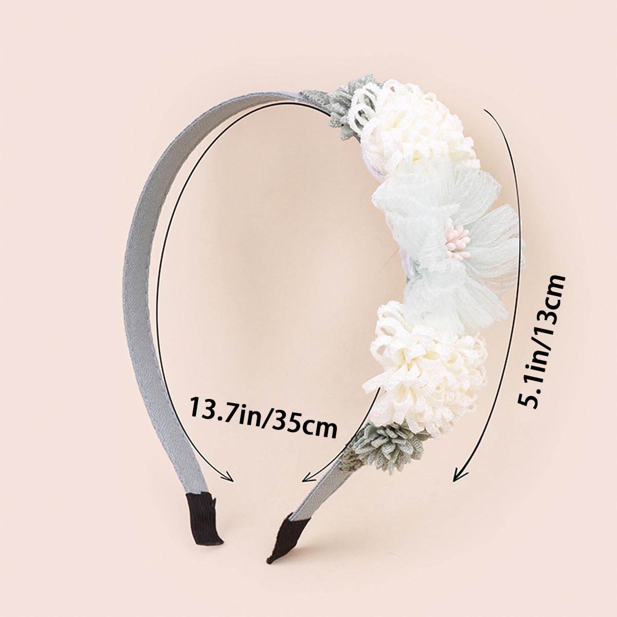 2 PCS Flower Headband Rose Flowers Hair Bands Flower Girl Headpiece Flower Crown Boho Flower Headband Blue White Floral Headband