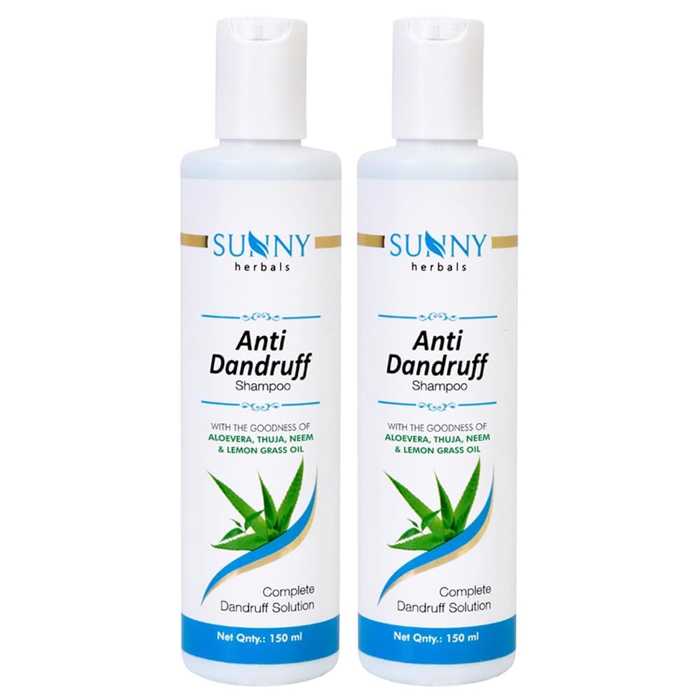 Sunny Anti Dandruff Herbal Shampoo With Neem, Lemongrass Oil & Thuja | Fights Dandruff, Hydrates Scalp & Strengthens Hair Roots 