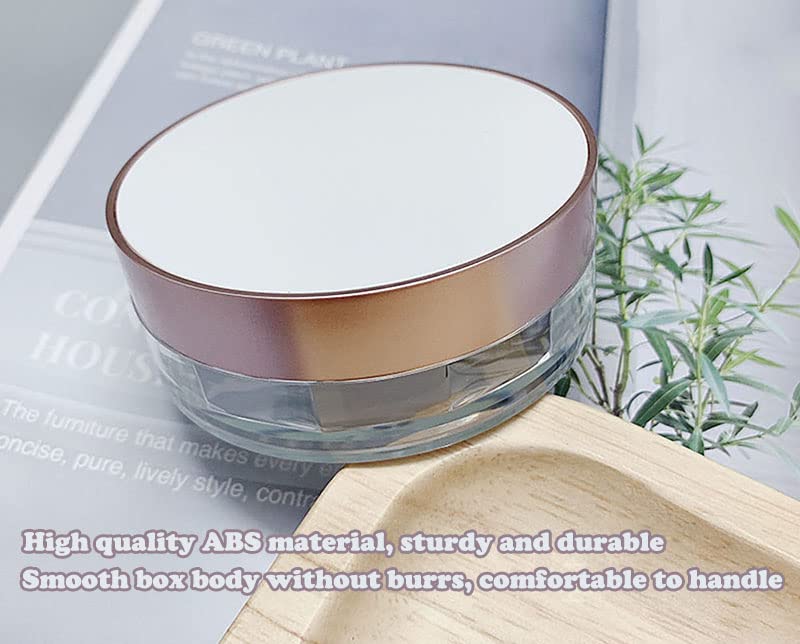 Akoak Capacity 15Ml(0.5 Oz) No Leaks Empty Reusable Plastic Loose Powder Compact Container Diy Makeup Powder Case With Sponge Po